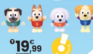Pack de 4 figurines de Bingo et ses amis au parc aquatique Bluey