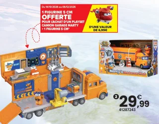 Super Wings Playset Camion Garage Marty + 1 figurine 5 cm