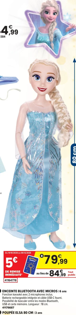 Poupée Elsa 80 cm Disney La Reine des Neiges
