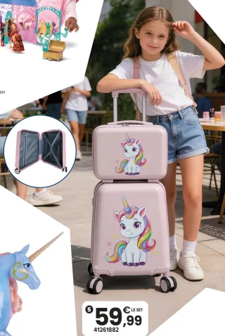Valise licorne avec vanity