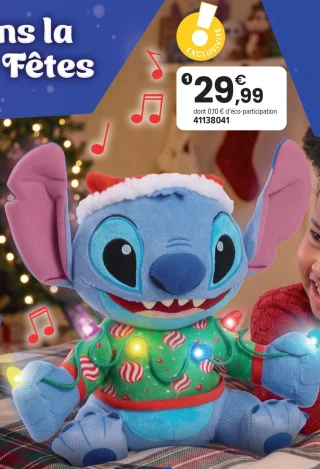 Peluche Noël lumineuse Disney Stitch