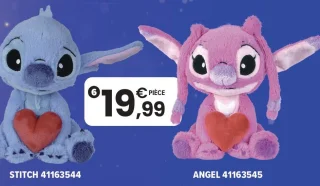 Peluche avec cœur Disney Stitch / Angel