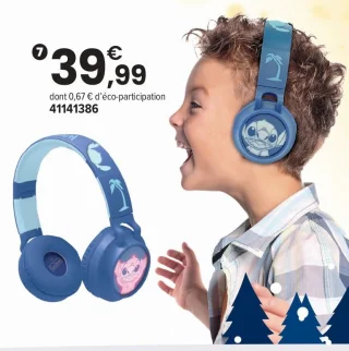 Casque 2 en 1 sans fil et filaire Disney Stitch Lexibook