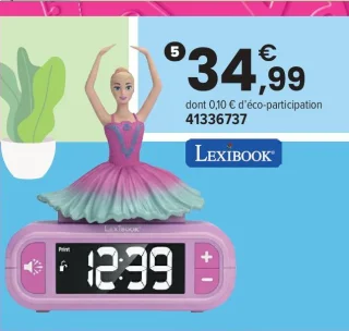 Réveil veilleuse Barbie Ballerine Lexibook