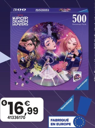 Puzzle rond 500 pièces Kpop Demon Hunters Ravensburger