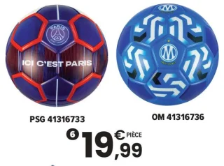 Ballon mousse Taille 4 PSG / OM