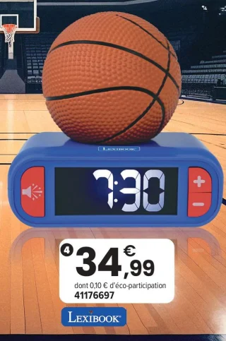Réveil veilleuse Basketball Lexibook