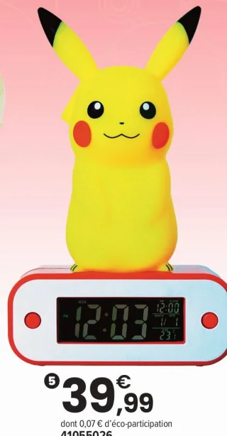 Réveil lumineux Pikachu Pokémon