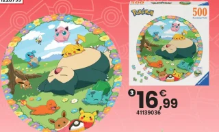 Ravensburger Puzzle rond 500 pièces Pokémon en fleurs