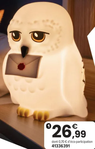 Hedwige lampe Squishyglo rechargeable Harry Potter