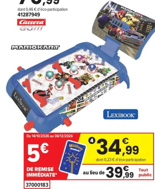 Flipper électronique Mario Kart Lexibook