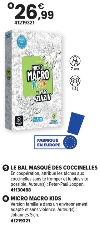 Jeu de société Micro Macro Kids Le Parc Zinzin