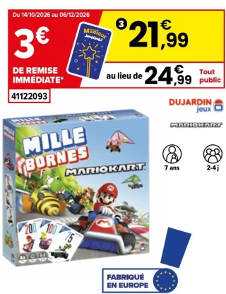 Jeu de société Mille Bornes Mario Kart Dujardin