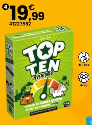 Jeu de société Top Ten Aventures Asmodee
