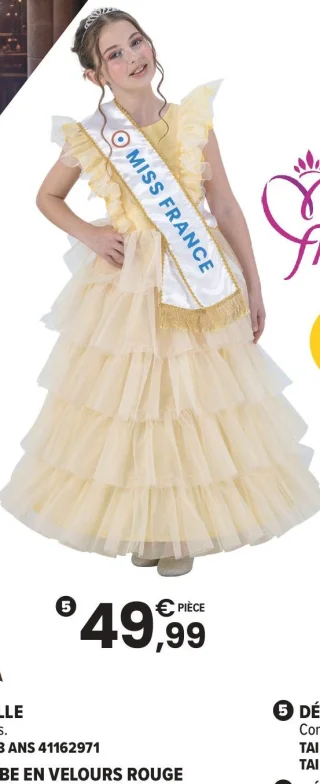 Déguisement robe dorée Miss France