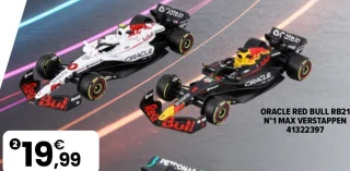 Pack de 2 voitures de course F1 Oracle Red Bull RB21 N°1 Max Verstappen Bburago