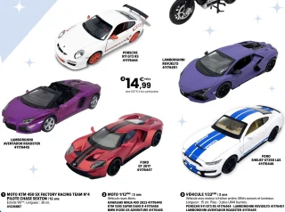 Véhicule 1/32ème (Porsche 911 GT3 RS, Lamborghini Revuelto, Lamborghini Aventador Roadster, Ford GT 2017, Ford Shelby GT350 L&S)