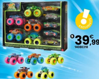 Coffret Monster Trucks + 5 véhicules 1/64ème Hot Wheels Monster Trucks