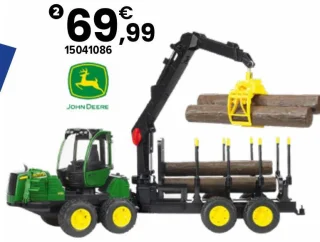 Porteur forestier John Deere avec chargeur remorque Bruder