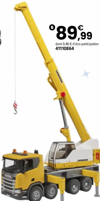 Camion Scania Super 560 R avec grue Liebherr Bruder