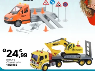 Camion transporteur véhicules de chantier Team City