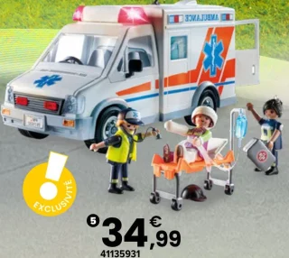 Playmobil 71232 Ambulance avec enfant blessé