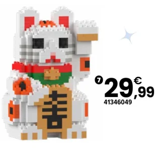 Mini-chat porte-bonheur Maneki Neko blanc JEKCA