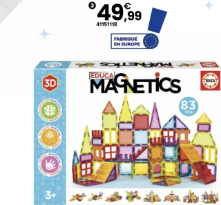 Jeu de construction Magnetics 83 pièces Educa
