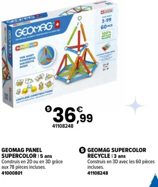 Jeu de construction Supercolor Recycle 60 pièces Geomag