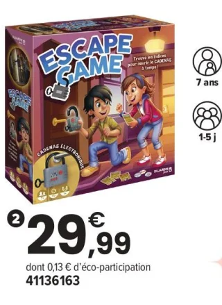 Jeu Escape Game