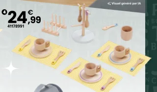Set de vaisselle en bois