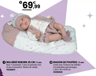 Poupée Léa bébé réaliste 40 cm Cerise & Capucine