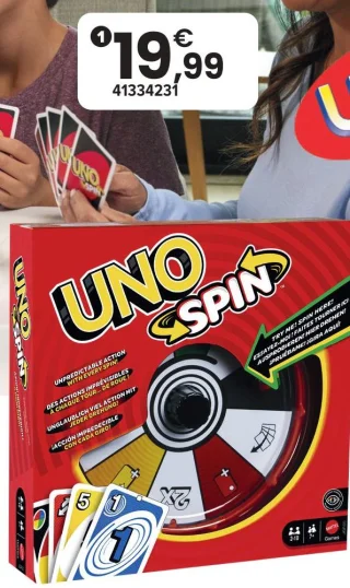 Jeu de cartes UNO Spin Mattel Games