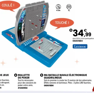 Ma bataille navale électronique quadrilingue Lexibook
