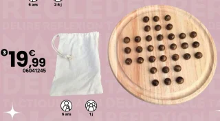 Jeu de solitaire en bois