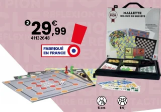 Mallette 100 jeux de société Nom d'un Pion