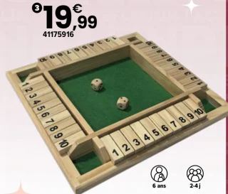 Jeu de réflexion Shut the box