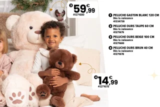 Peluche ours beige 100 cm