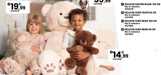Peluche ours taupe 60 cm