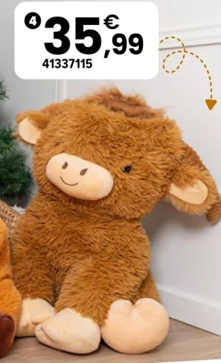 Peluche vache écossaise 60 cm