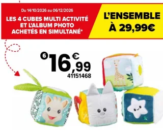 4 cubes multi activités Sophie la Girafe