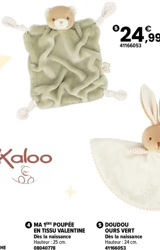 Doudou Ours Vert Kaloo