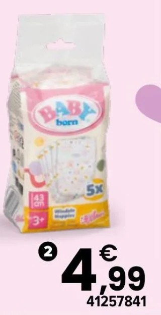 Pack de 5 couches pour poupée Baby Born