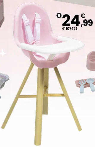 Chaise haute pour poupée Cerise & Capucine