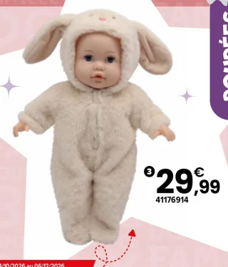 Bébé lapin beige 35 cm Cerise & Capucine