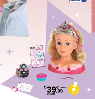 Tête à coiffer et à maquiller avec diadème