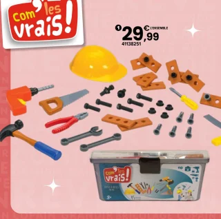 Caisse à outils 45 pièces Comme les vrais !