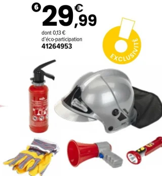 Ensemble pompier avec casque 5 pièces