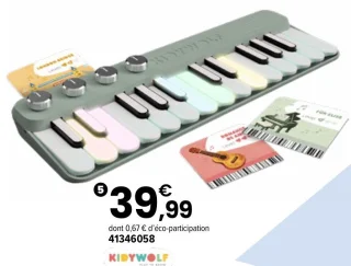Mini piano pour apprendre à jouer de la musique Kidywolf