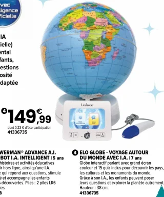 Lexibook Elo Globe - Voyage autour du monde avec I.A.